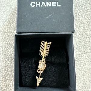 Chanel Ear Climber Arrow Earring with crystals